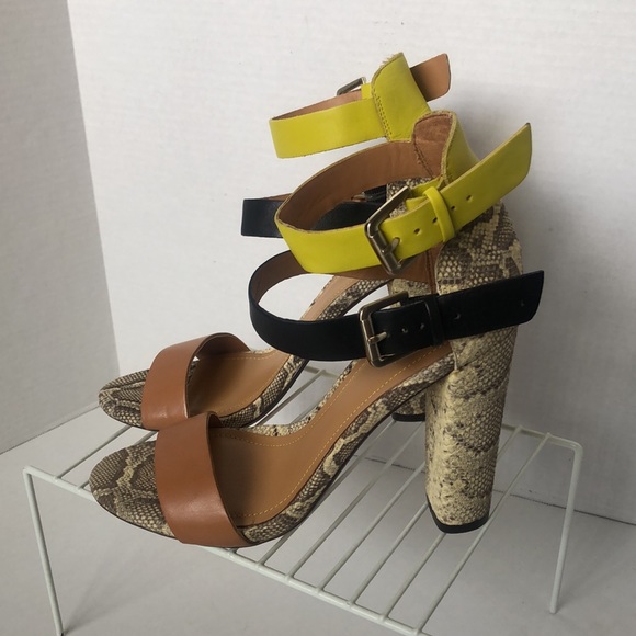 ZARA COLLECTION Color Block and Animal Print Heeled Sandals/PREOWNED - Picture 8 of 17